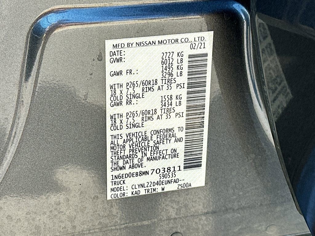 2021 Nissan Frontier Crew Cab SV 4x4