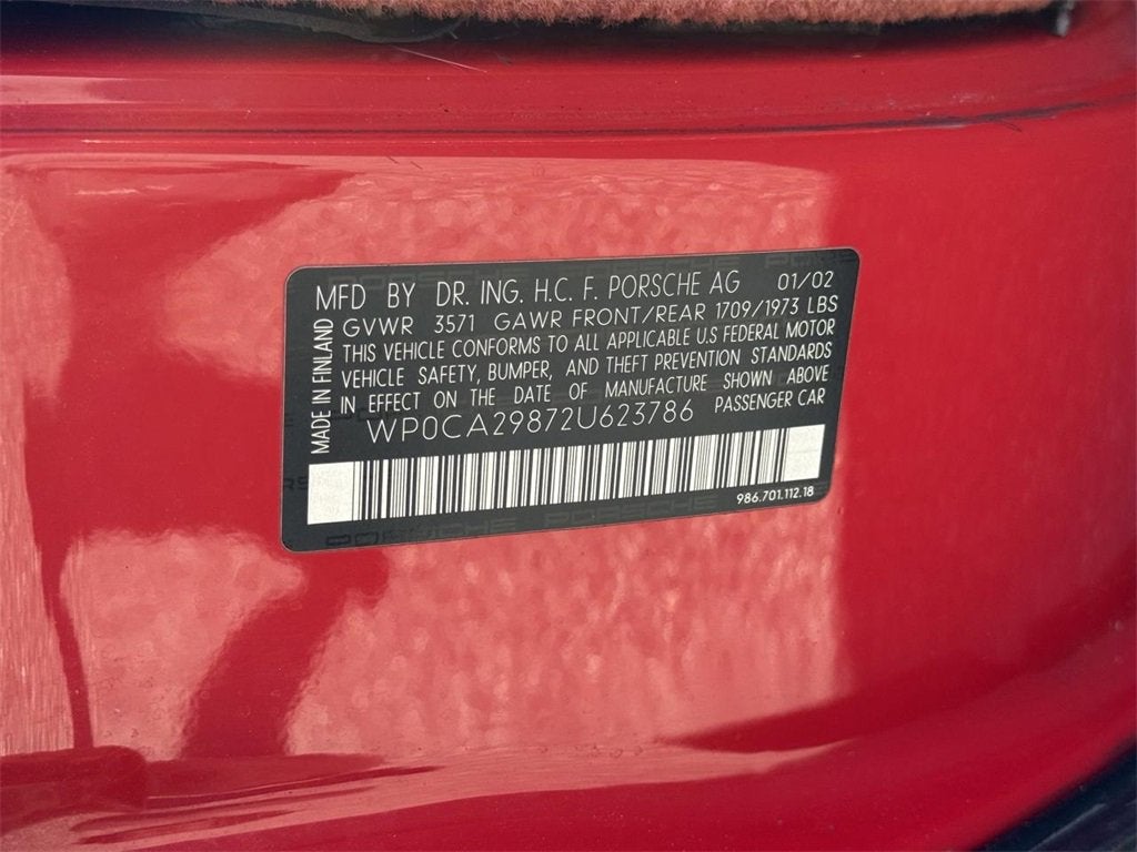 2002 Porsche Boxster RED