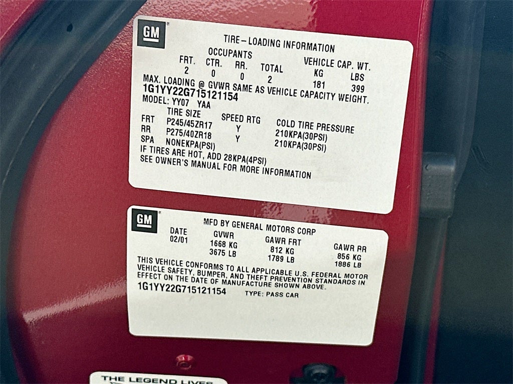 2001 Chevrolet Corvette Base