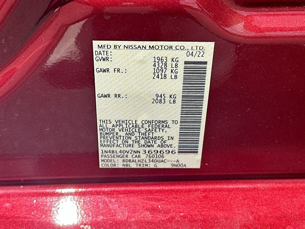 2022 Nissan Altima 2.5 SV