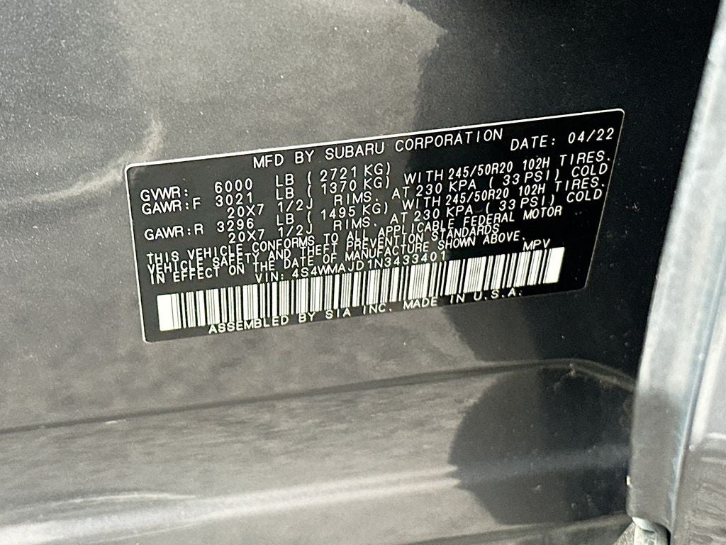 2022 Subaru Ascent Onyx Edition