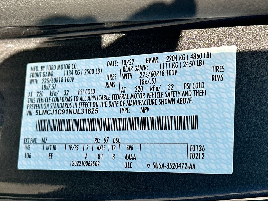 2022 Lincoln Corsair Standard