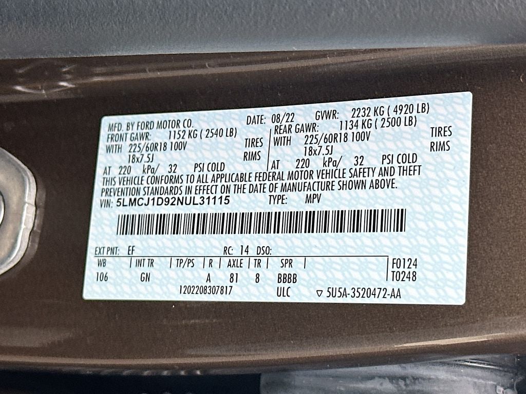 2022 Lincoln Corsair Standard