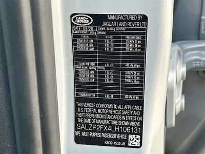 2020 Land Rover Range Rover Evoque SE