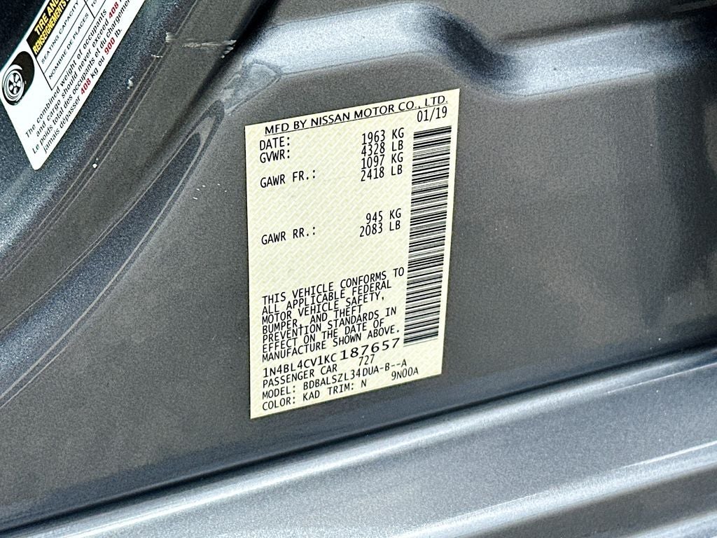 2019 Nissan Altima 2.5 SR