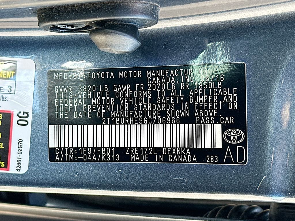 2016 Toyota Corolla L