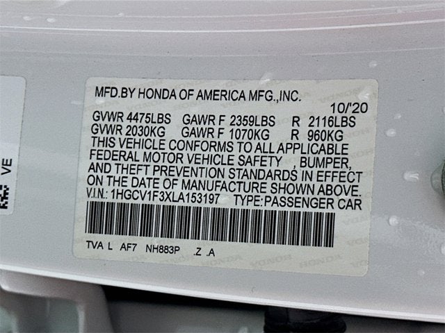 2020 Honda Accord Sedan Sport