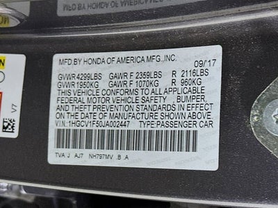 2018 Honda Accord Sedan EX-L 1.5T