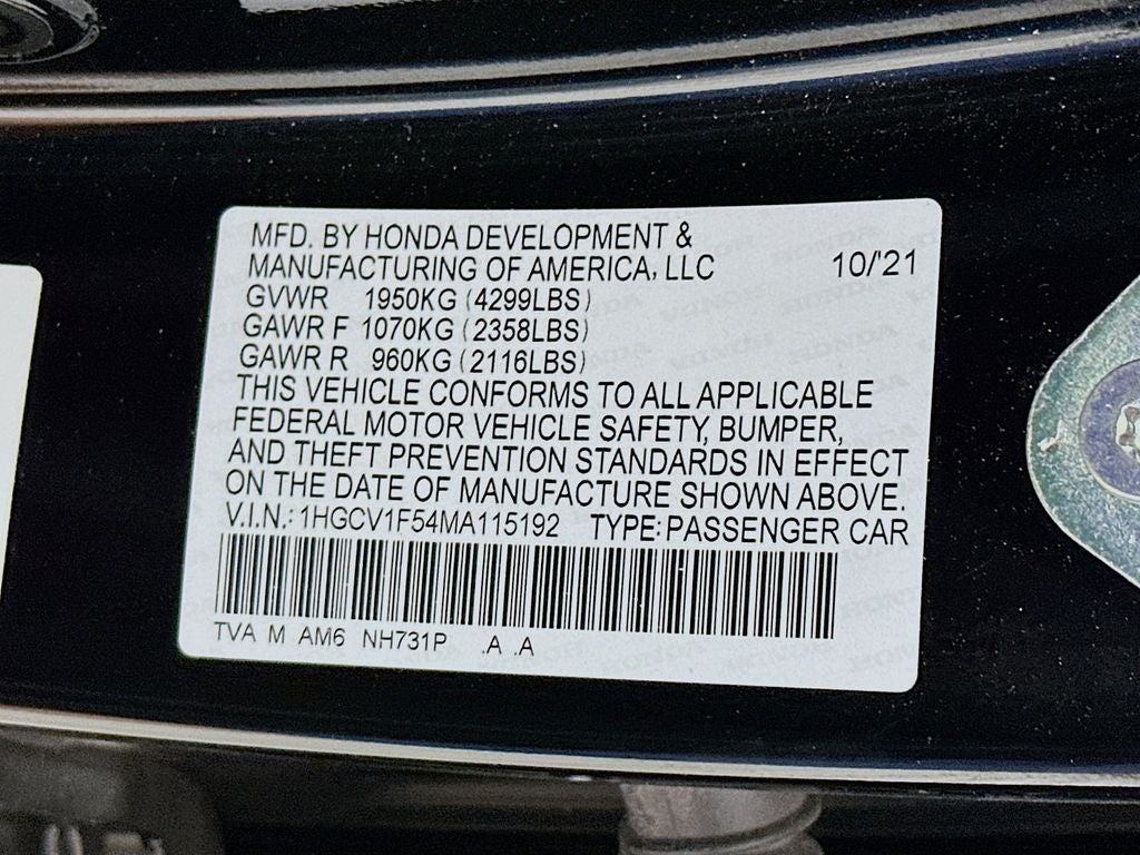 2021 Honda Accord EX-L