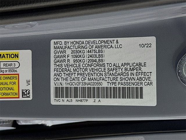 2022 Honda Accord Sedan Sport