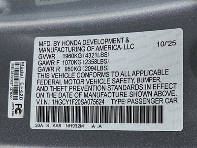 2025 Honda Accord Sedan LX