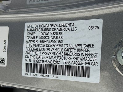 2025 Honda Accord Sedan LX