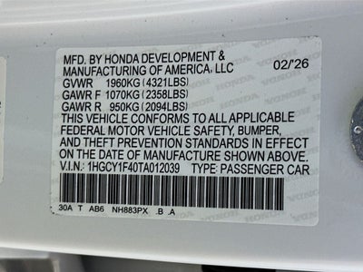 2026 Honda Accord SE