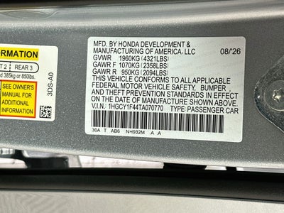 2026 Honda Accord SE