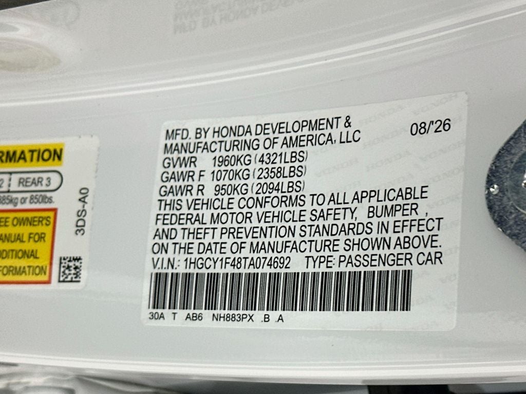 2026 Honda Accord SE