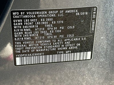 2018 Volkswagen Atlas 2.0T SE w/Technology