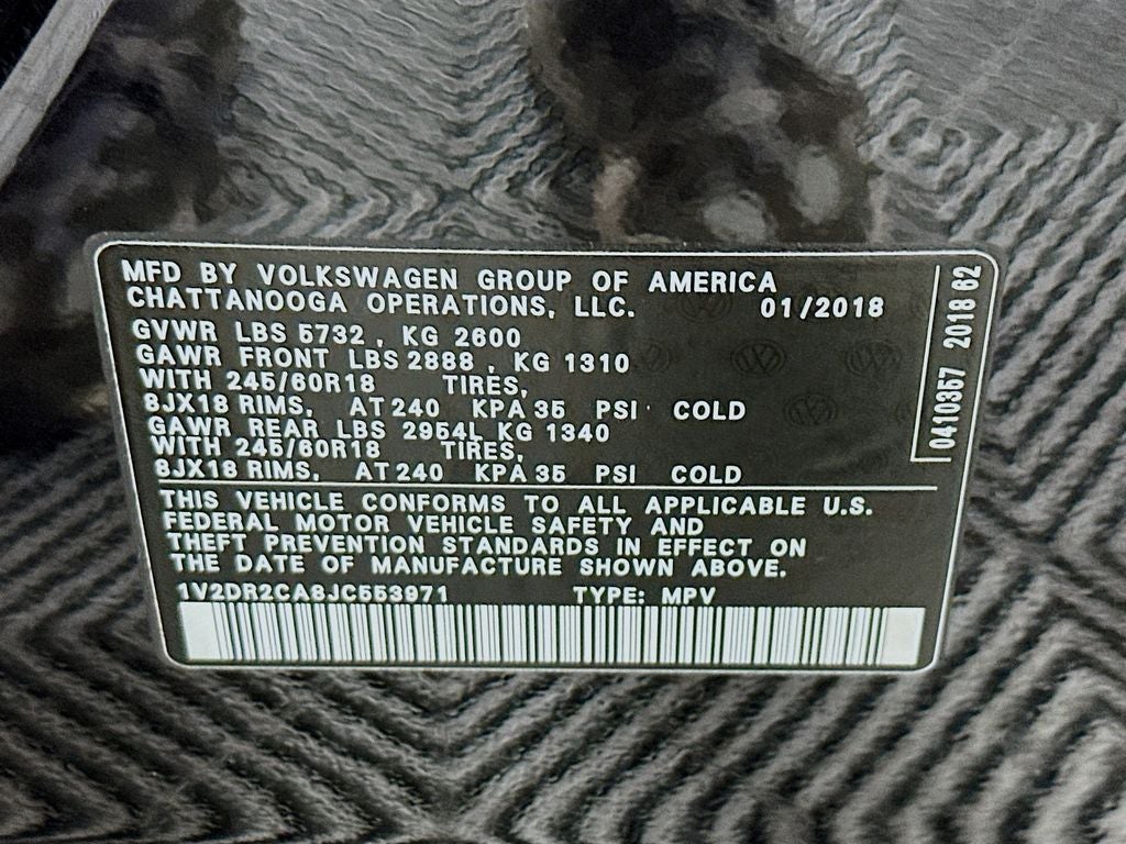 2018 Volkswagen Atlas 3.6L V6 SE w/Technology