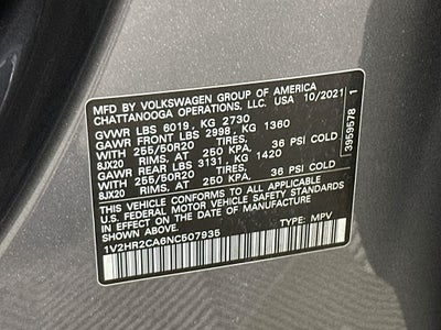 2022 Volkswagen Atlas 3.6L V6 SE w/Technology