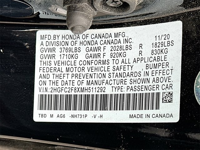 2021 Honda Civic Sedan Sport