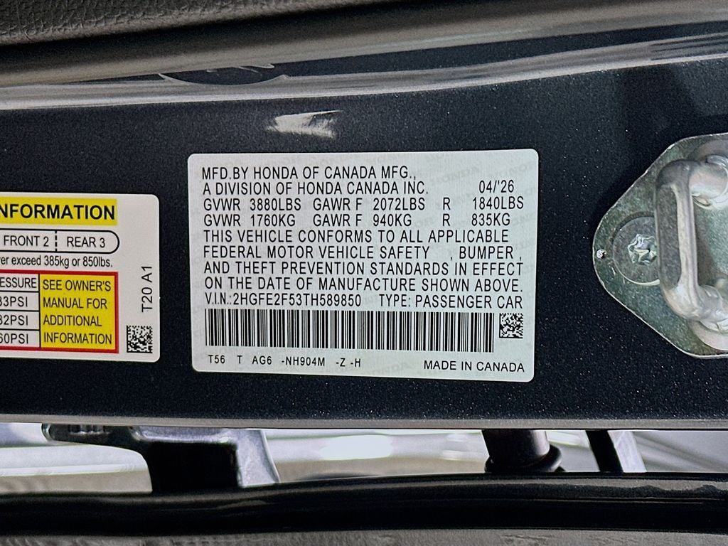 2026 Honda Civic Sport
