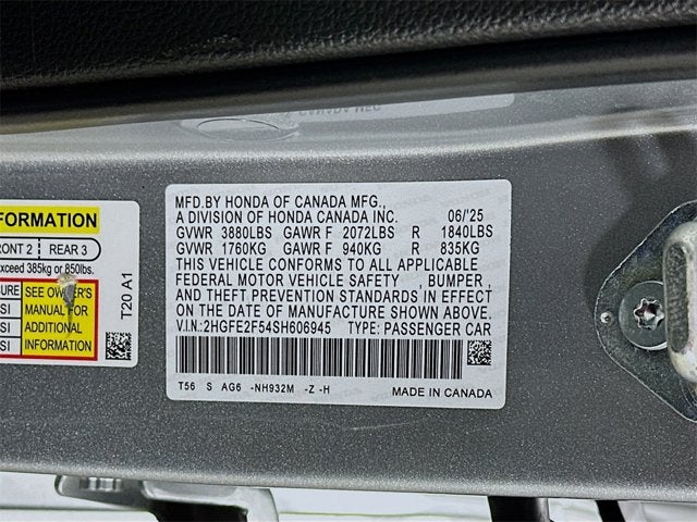 2025 Honda Civic Sedan Sport