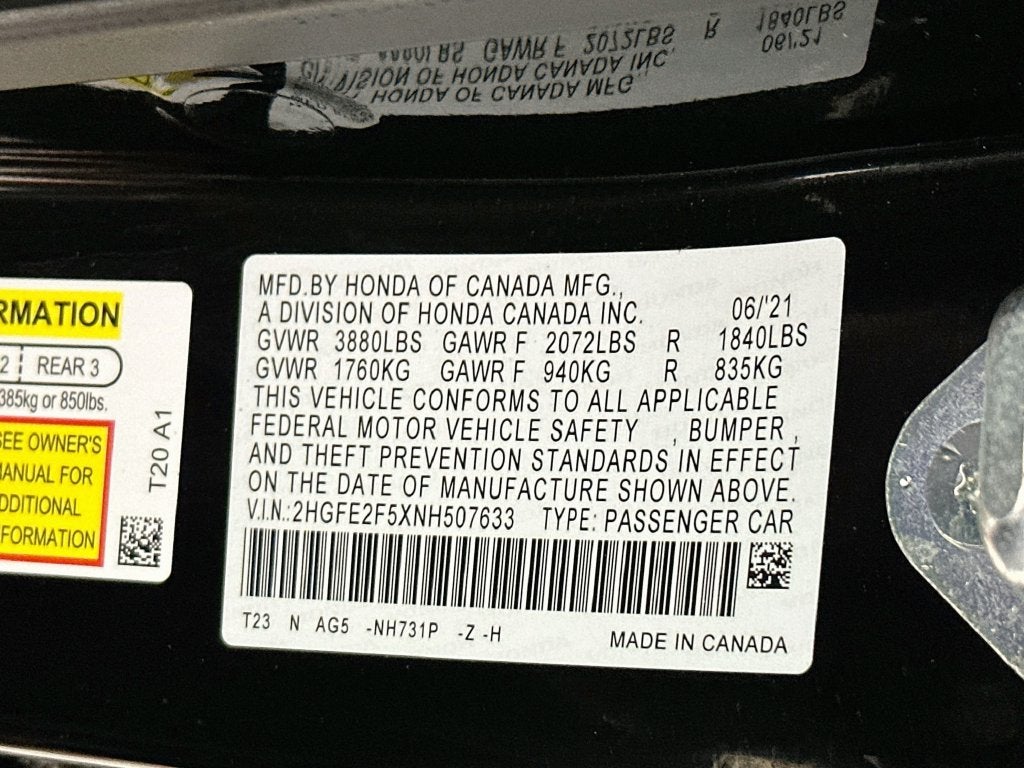 2022 Honda Civic Sport