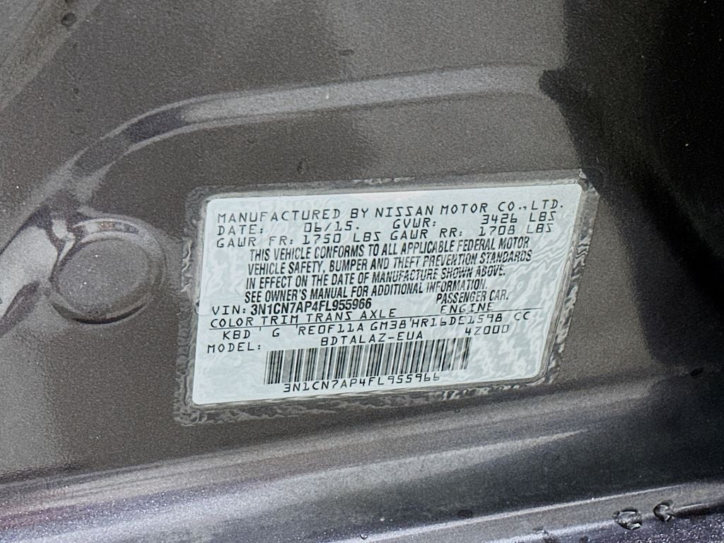 2015 Nissan Versa 1.6 S Plus