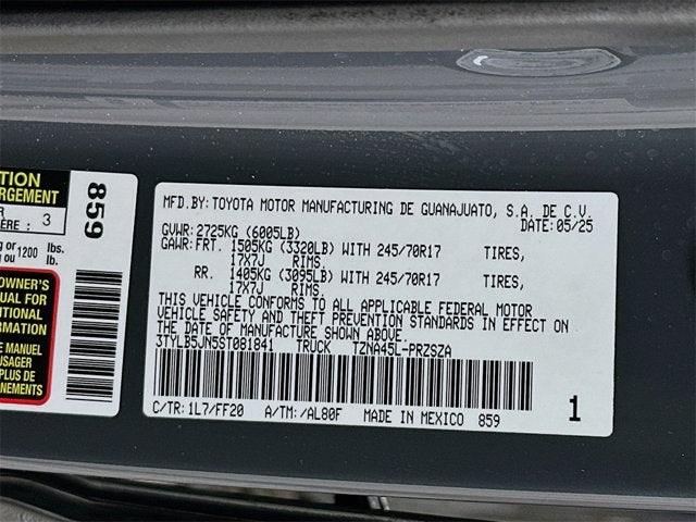 2025 Toyota Tacoma 4WD SR5