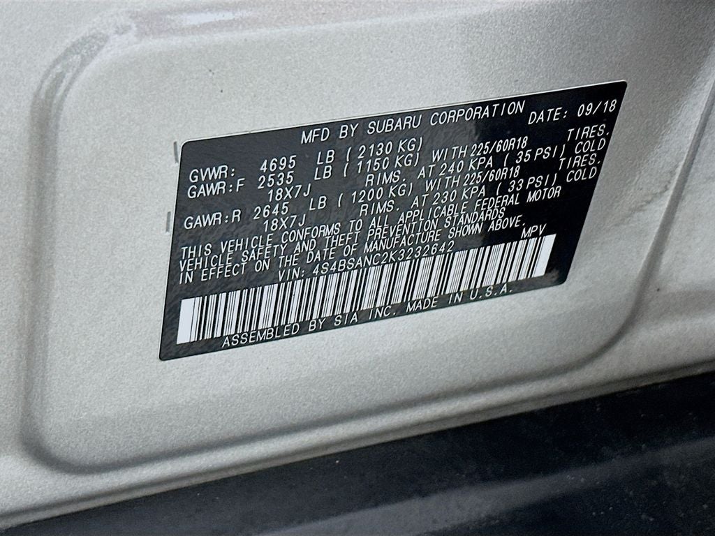2019 Subaru Outback 2.5i Limited
