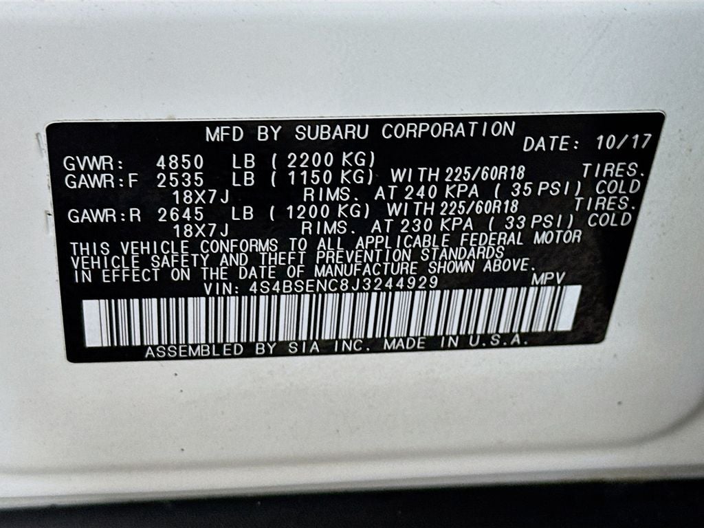 2018 Subaru Outback 3.6R Limited
