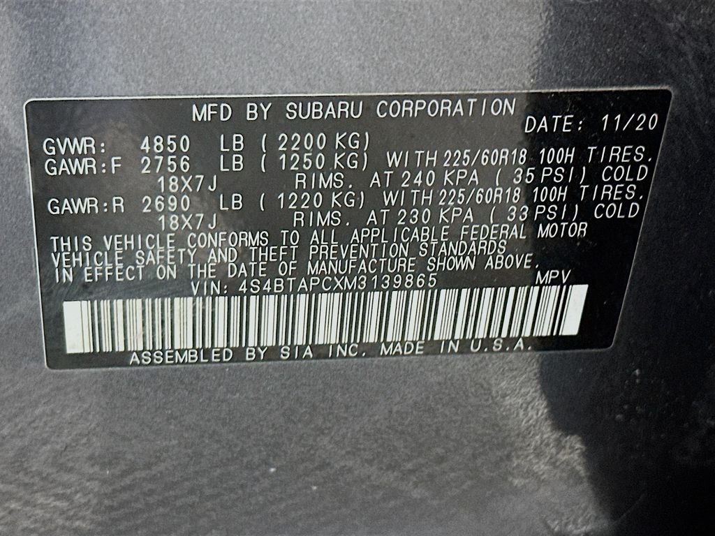 2021 Subaru Outback Touring