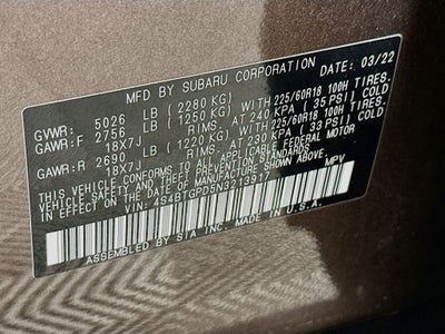 2022 Subaru Outback Touring XT