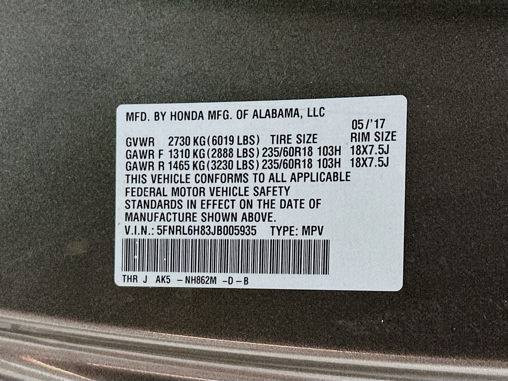 2018 Honda Odyssey Touring