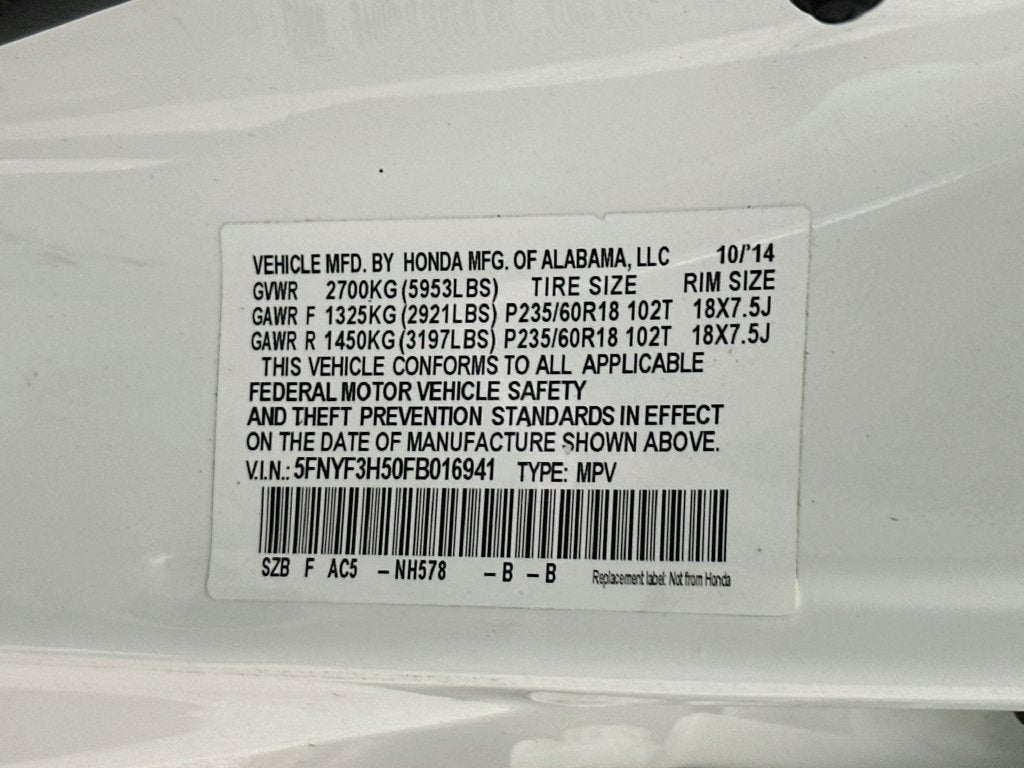 2015 Honda Pilot EX-L