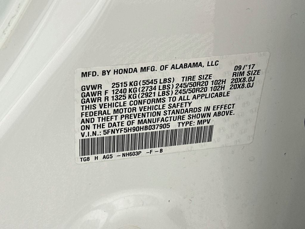 2017 Honda Pilot Touring