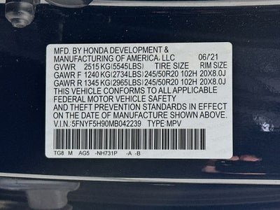 2021 Honda Pilot Touring 8 Passenger