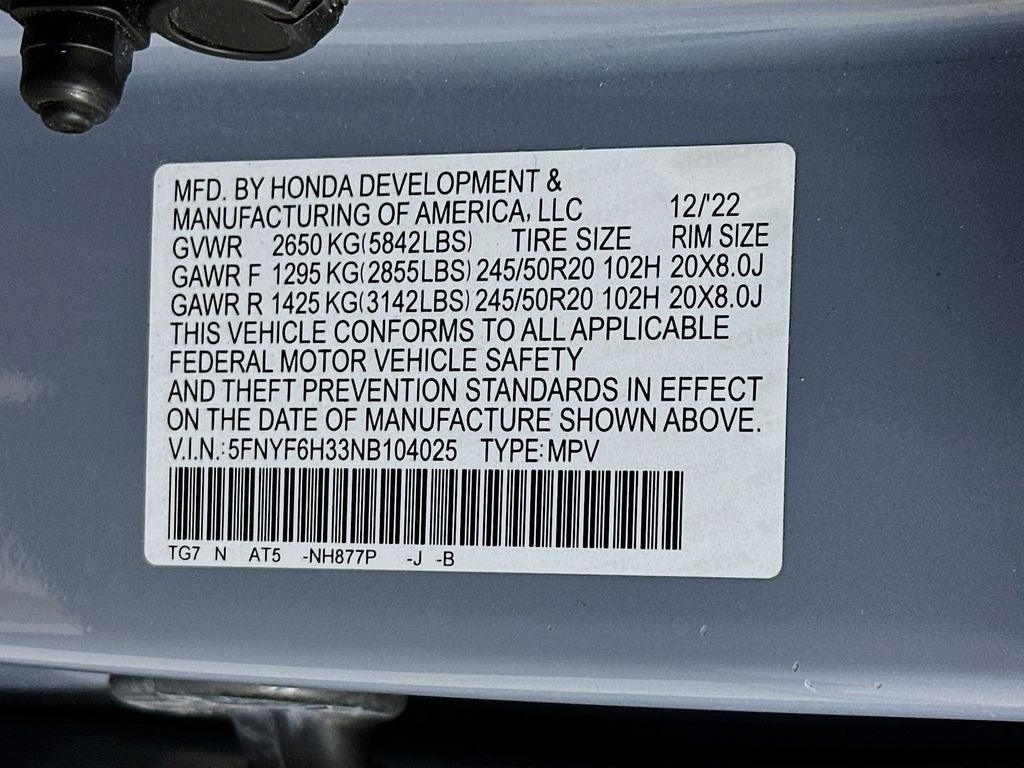 2022 Honda Pilot Sport