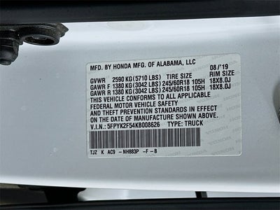 2019 Honda Ridgeline RTL