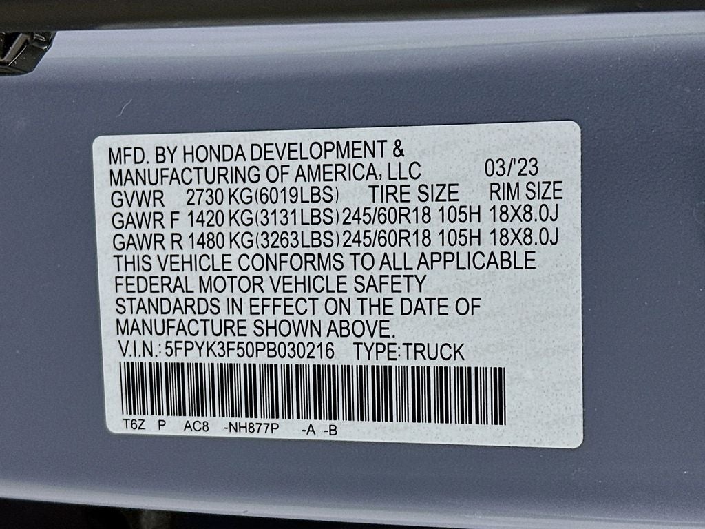 2023 Honda Ridgeline RTL