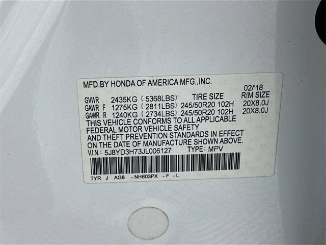 2018 Acura MDX w/Technology/Entertainment Pkg