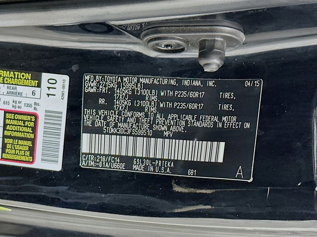 2015 Toyota Sienna LE 8 Passenger