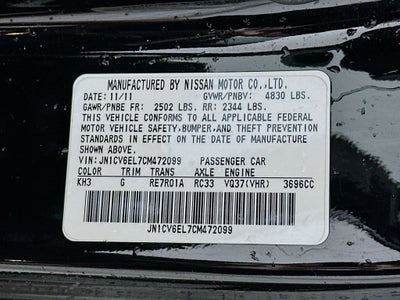 2012 INFINITI G37 X