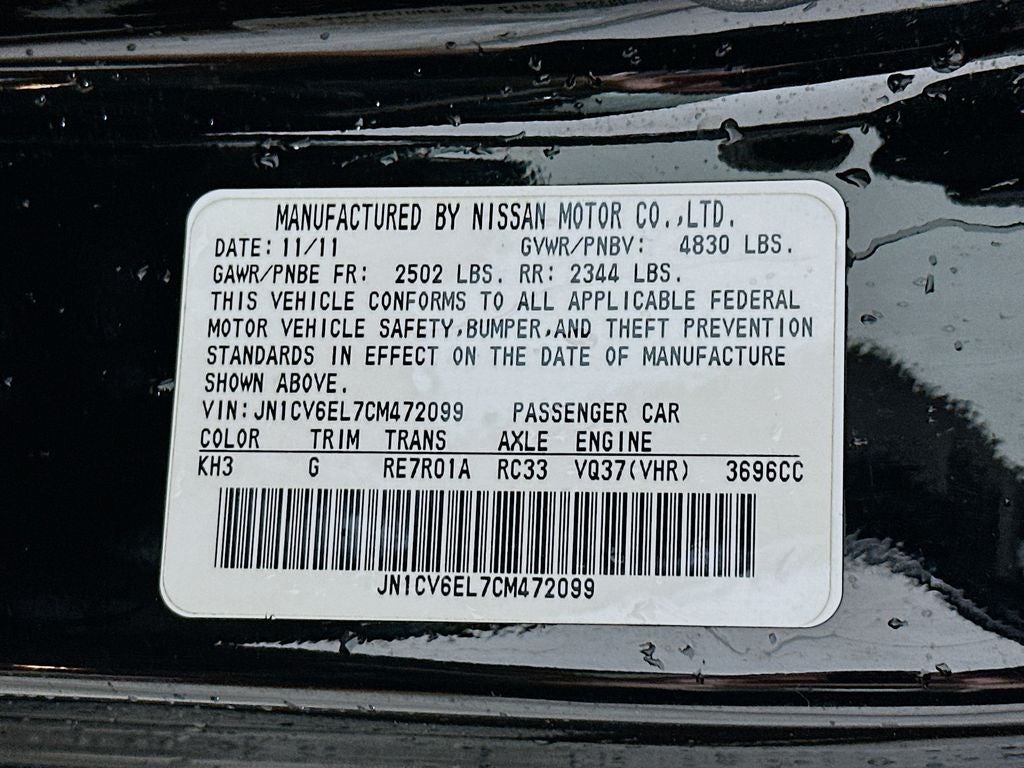 2012 INFINITI G37 X