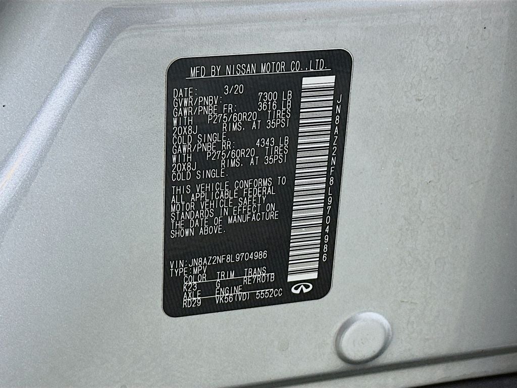 2020 INFINITI QX80 LUXE