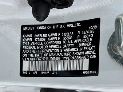 2020 Honda Civic Hatchback Sport Touring