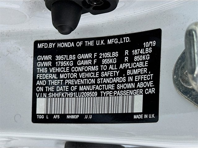 2020 Honda Civic Hatchback Sport Touring