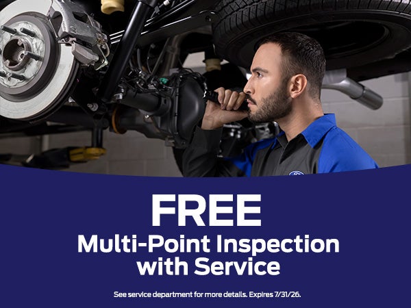 FREE
Multi-Point Inspection
with Service
See service department for more detalls.
