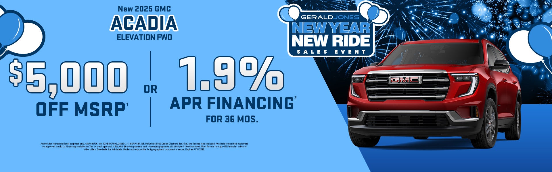 New 2026 GMC Acadia Elevation $5,000 Off MSRP