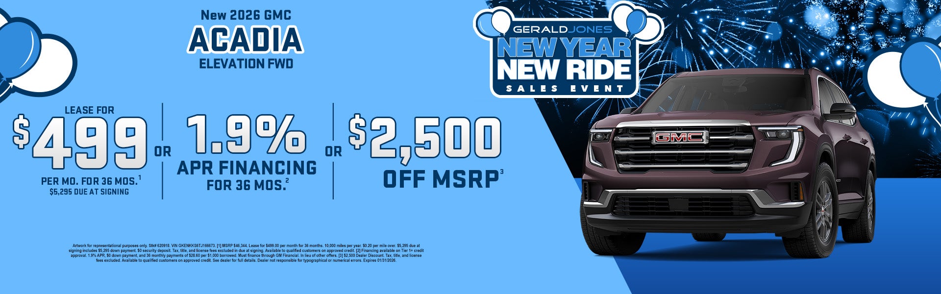 New 2026 GMC Acadia Elevation $2,500 Off MSRP