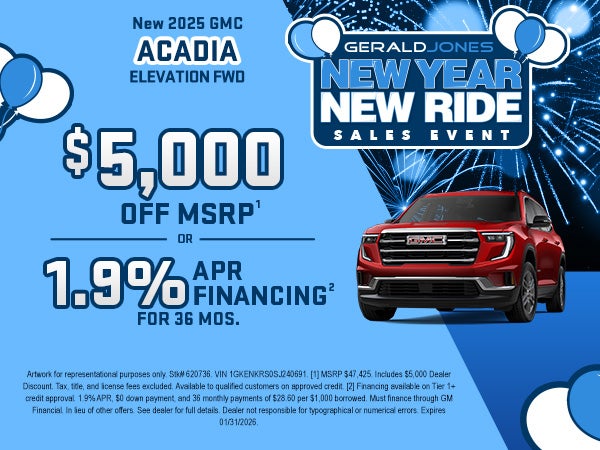 New 2026 GMC Acadia Elevation $5,000 Off MSRP